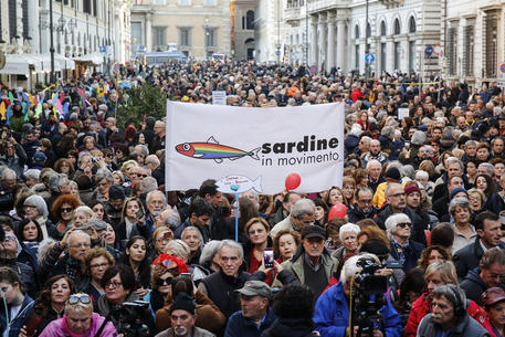 La manifestazione delle sardine a Roma © ANSA