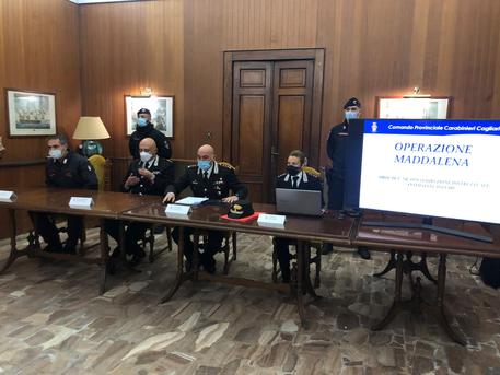 Conferenza stampa carabinieri Cagliari su operazione Maddalena © ANSA