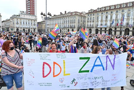Una manifestazione in difesa del Ddl Zan (Foto Ansa) © ANSA