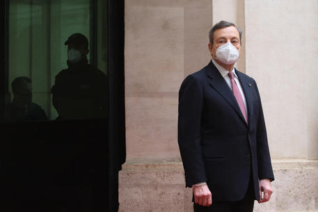 Mario Draghi a Palazzo Chigi il 13 febbraio © LaPresse