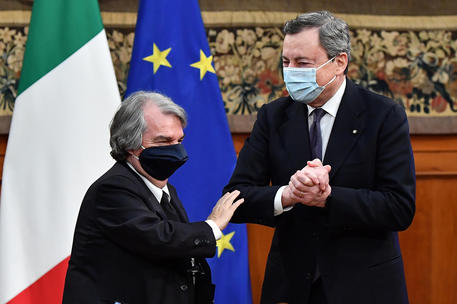 Renato Brunetta e Mario Draghi © ANSA