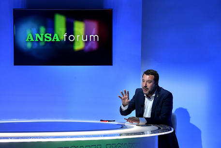 Il leader della Lega, Matteo Salvini, durante il forum ANSA © ANSA/ALESSANDRO DI MEO