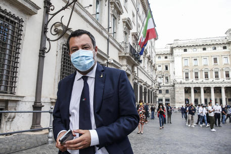 Matteo Salvini lascia Palazzo Chigi dopo l'incontro con Draghi © ANSA