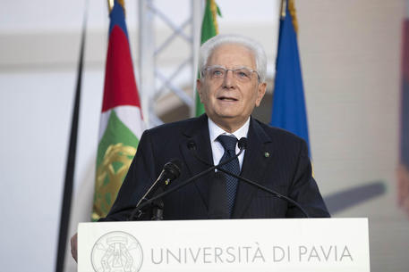 Il Presidente della Repubblica Sergio Mattarella a Pavia © ANSA