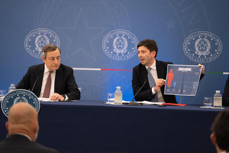 Draghi e Speranza (foto d'archivio) © ANSA