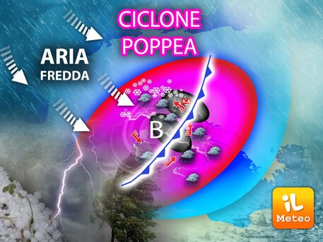 Ciclone Poppea © Ansa