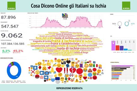 Cosa dicono gli italiani su Ischia online da DataMediaHub © Ansa
