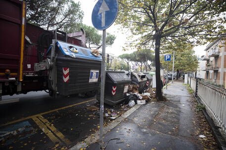 Cassonetti dei rifiuti a Roma in una foto d'archivio © ANSA