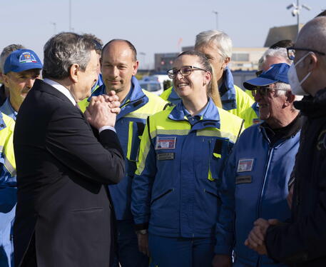 Italian Prime Minister Mario Draghi visits Civil Protection Headquarters © EPA