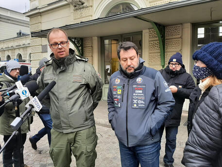 Matteo Salvini contestato a Przemysl in Polonia © ANSA