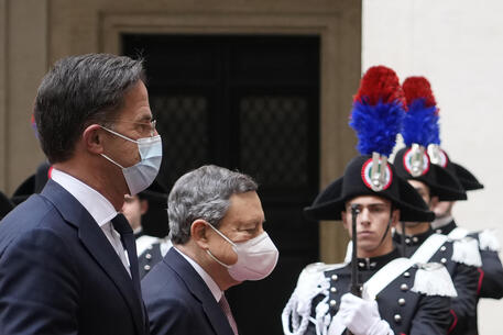 Draghi riceve il primo ministro olandese Rutte a Palazzo Chigi © ANSA