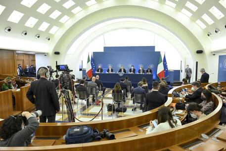 La conferenza stampa del Governo al termine del Consiglio dei ministri © ANSA