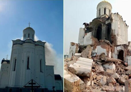 Il monastero di San Giorgio distrutto © ANSA