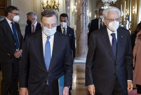 Draghi e i ministri da Mattarella in vista del Consiglio Ue © ANSA