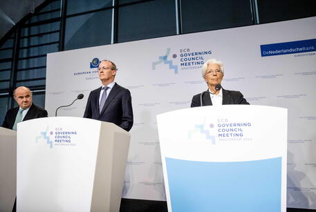 Bce, la conferenza stampa dopo il Consiglio direttivo © EPA