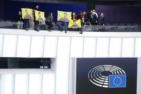 Attivisti pro-Ocalan irrompono all'Eurocamera,Aula sospesa © AFP