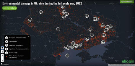 Greenpeace, la mappa dei danni ambientali della guerra in Ucraina © ANSA