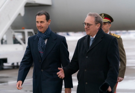 Il presidente Bashar al Assad al suo arrivo a Mosca © ANSA