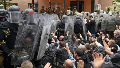 Gli scontri nel nord del Kosovo (ANSA)