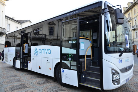 Un autobus della compagnia Arriva ad Aosta
