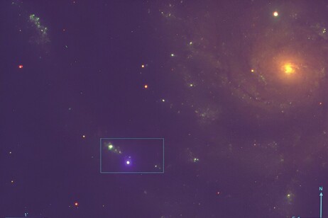 Un'immagine della supernova SN 2023ixf ottenuta con il Telescopio Liverpool, situato alle Canarie (fonte: E. Zimmerman et al., Weizmann Institute of Science/Liverpool Telescope)