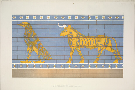 I simboli dell’aquila e del toro nei disegni dell’archeologo francese Victor Place (fonte: New York Public Library)