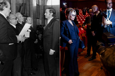 Berlusconi riceve l'onorificenza di Cavaliere del lavoro da Giovanni Leone nel 1977
