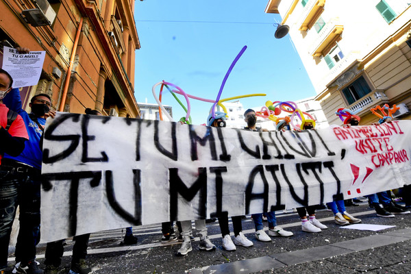 ITALY CORONAVIRUS PROTEST NAPLES