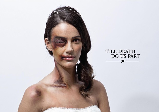 Una foto da campagna delle Nazioni Unite contro la violenza sulle donne © ANSA 