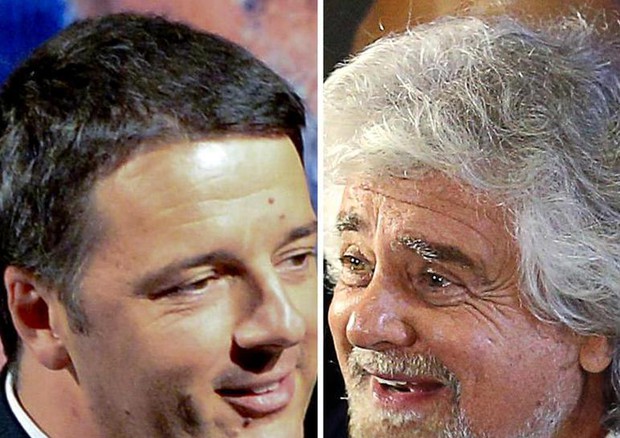 Una combo con Matteo Renzi Beppe Grillo e Silvio Berlusconi (ANSA)