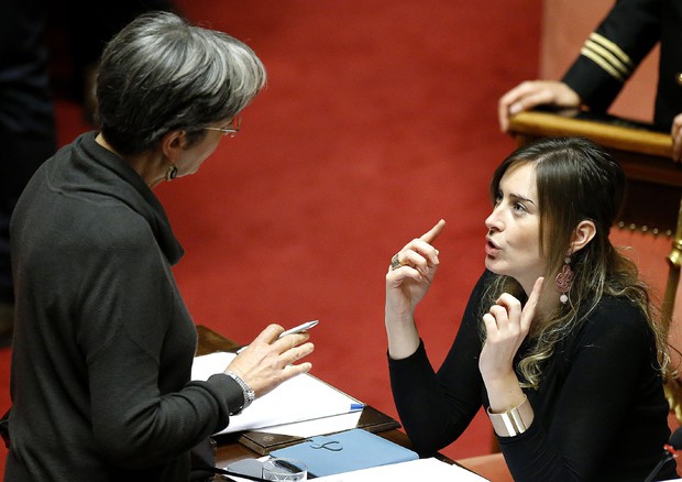 Un momento della discussione in Aula al Senato sull'Italicum Ansa/Fabio Frustaci © ANSA