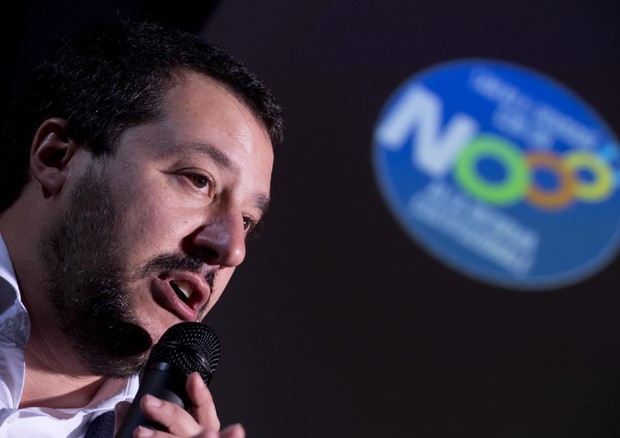 Il segretario della Lega Nord Matteo Salvini durante il convegno 