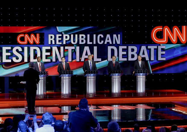 Ben Carson, Marco Rubio, Donald Trump, Ted Cruz, and John Ka (foto: AP)
