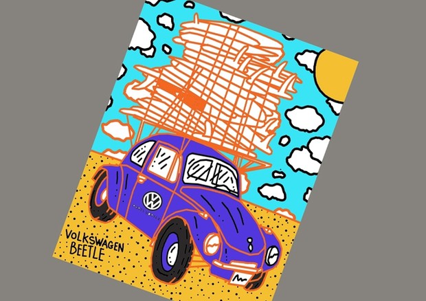 Volkswagen regala disegni Maggiolino e Bulli da colorare © Volkswagen Press