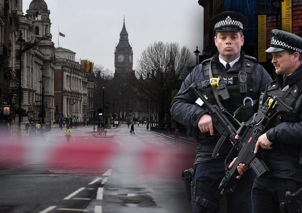 La zona dell'attentato davanti al Parlamento di Londra © ANSA