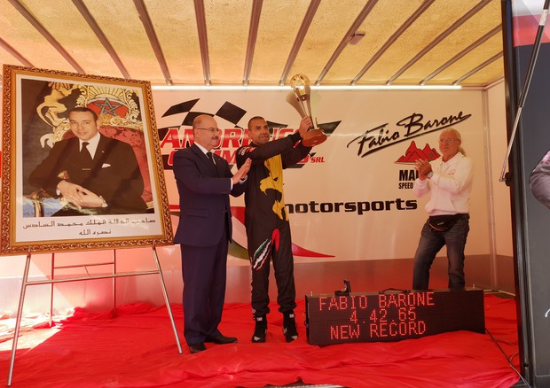 Fabio Barone conquista lo Speed World Record in Marocco © ANSA