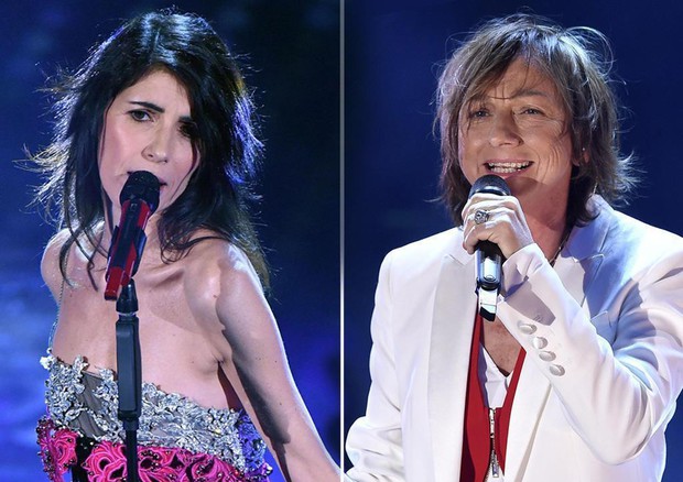 Due foto di Giorgia e Nannini sul palco di Sanremo (foto: ANSA)