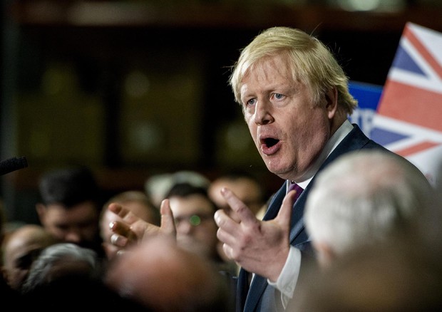 British Prime Minister Boris Johnson visit to Globus Group © EPA