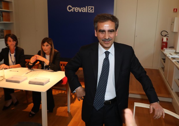 L'AD Luigi Lovaglio in occasione della presentazione del piano industriale di Creval a Milano © ANSA