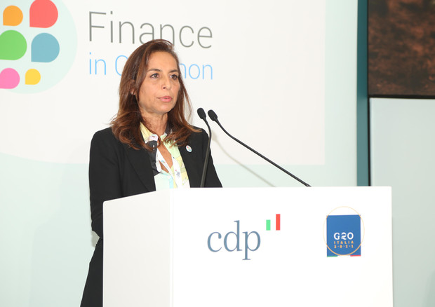 Il Chief International Finance Officer di Cdp Antonella Baldino nel corso del Finance in Common Summit 2021 © ANSA