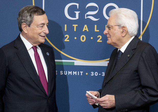 Mattarella e Draghi al G20 © EPA