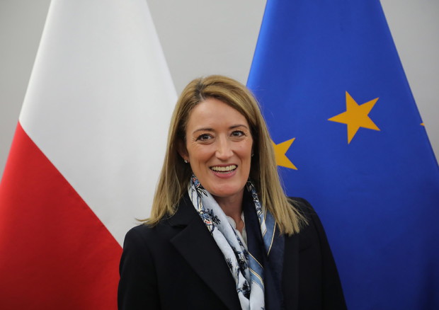 La candidata del Ppe alla presidenza del Parlamento Ue, Roberta Metsola (foto: EPA)