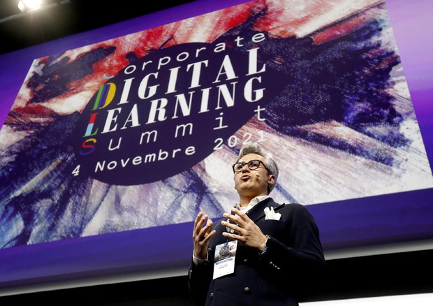 Il Presidente di Fonarcom Andrea Cafà all'evento Corporate Digital Learning organizzato da Altaformazione a Palazzo Mezzanotte a Milano © ANSA