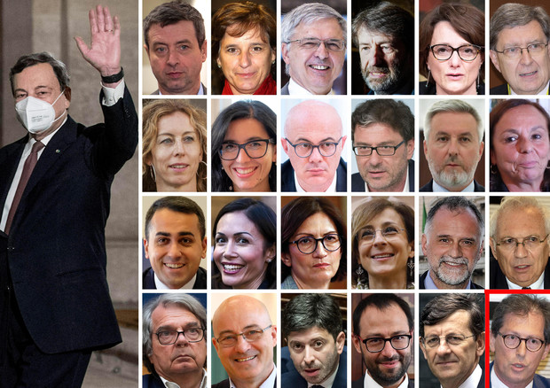 Una combo dei ministri del governo Draghi © ANSA