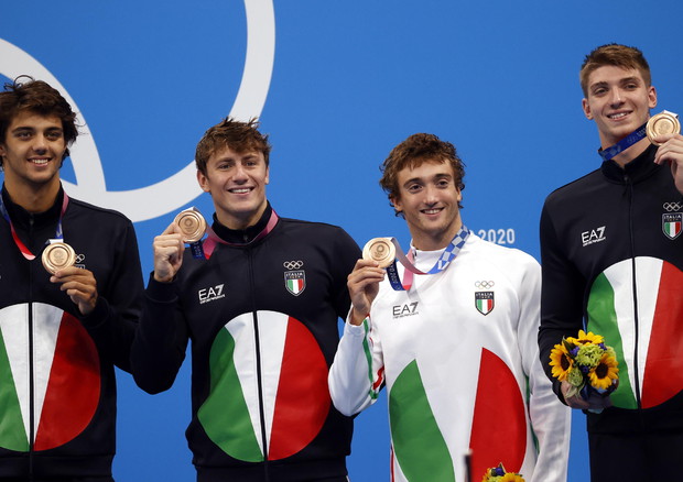 Thomas Ceccon, Nicolo Martinenghi, Federico Burdisso e Alessandro Miressi (foto: EPA)
