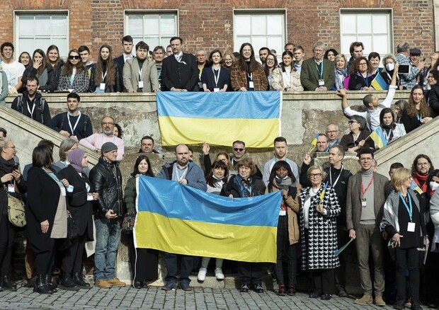 Solidarietà all'Ucraina dalla Conferenza sul futuro dell'Europa (foto: Ansa)