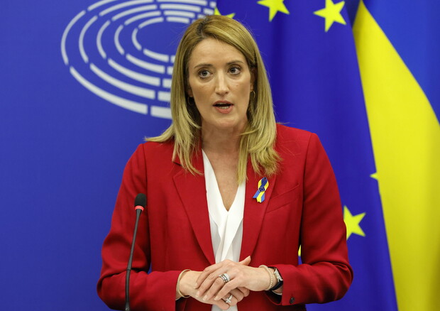 La presidente del Parlamento europeo, Roberta Metsola (foto: EPA)