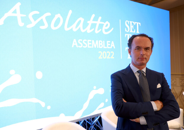 Il presidente di Assolatte Paolo Zanetti, in occasione dell'assemblea 2022 dell'associazione © ANSA