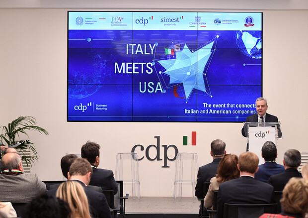 L'Amministratore Delegato CDP Dario Scannapieco all'evento di Cassa Depositi e Prestiti 'Italy Meets USA' la piattaforma digitale che connette aziende italiane e americane © ANSA