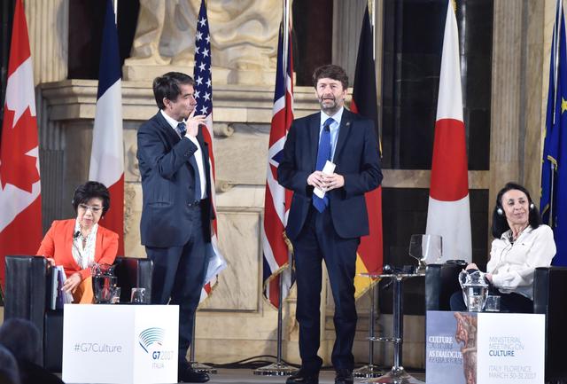 Il ministro dei Beni Culturali Dario Franceschini al G7 della Cultura a Firenze